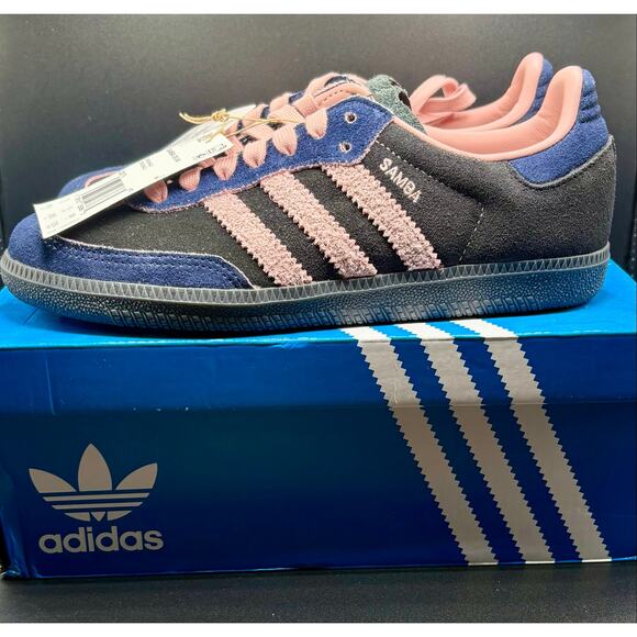 adidas Shoes - NIB - Sz. 6.5 - Woman's Adidas Samba OG Black/Blue/Pink